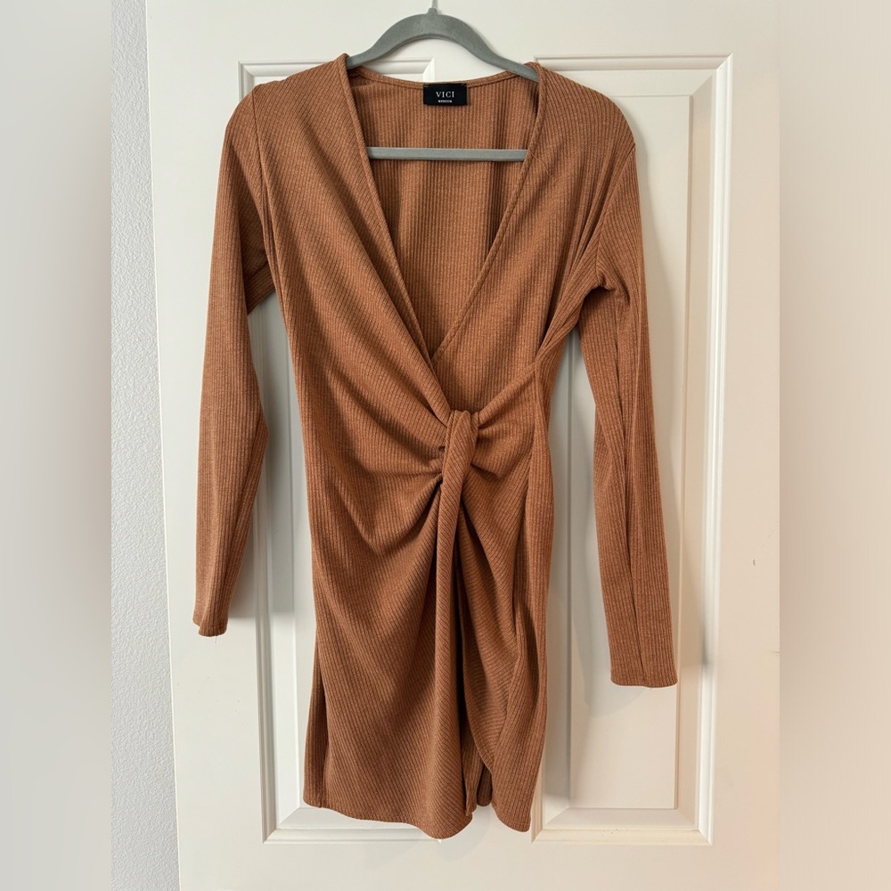 VICI Brown Wrap Dress